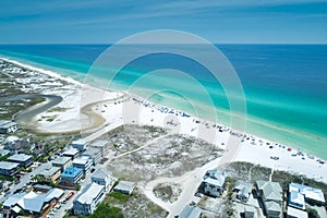 Incredible Aerial View of the Village and Beach---and Open Western Lake Outflow--- of Grayton Beach  Florida photo