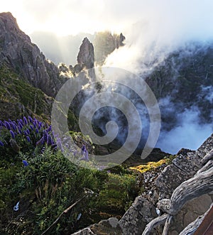 Incredible Amazing Madeira Mountains Landscape view at Pico Arieiro