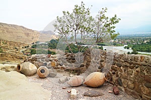 Incredible Ancient Uplistsikhe Cave Town on the Rocky Massif of Mtkvari Riverbank in Georgia