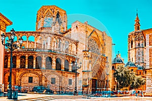 Square of the Virgin Saint Mary,Valencia Cathedral, Basilica of photo