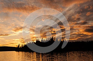 an incredible beautiful sunset on the Frenchman Lakes