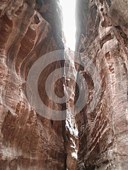 Incredible beauty of mountains at the Petra Historic Reserve near Wadi Musa city which contains the Petra in Jordan