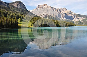 Incredible Emerald Lake in the rockies, British Colombia, Canada photo