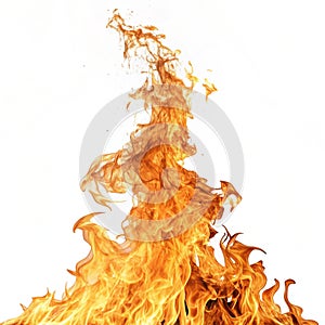 Incredible fire flame isolated on transparent background