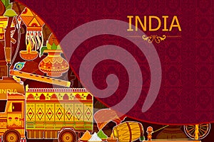 Incredible India background depicting Indian colorful culture and religion