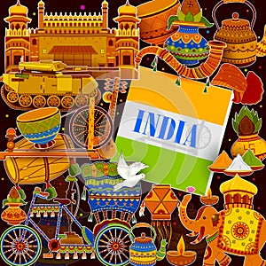 Incredible India background depicting Indian colorful culture and religion