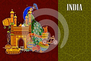 Incredible India background depicting Indian colorful culture and religion