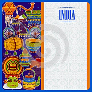 Incredible India background depicting Indian colorful culture and religion