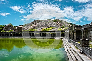 Elephant Tank at Gingee Fort or Senji Fort in Tamil Nadu, India. It lies in Villupuram District