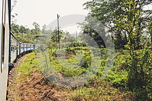 Incredible Landscape on the train ride from Ella to Kandy in Sri Lanka