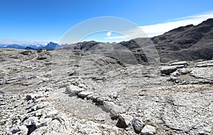 incredible mountain landscape in the Dolomites that looks like t