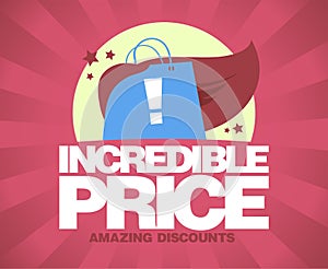 Incredible price, amazing discounts - vector sale poster mockup