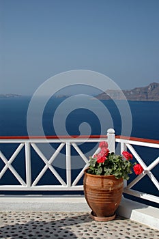 Incredible santorini island view greece
