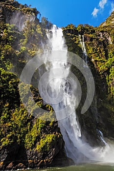 Incredible Stirling Falls Milford Sound, Fiordland, New Zealand