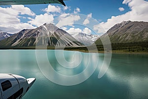 Incredible stunning scenery of Lake Clark National Park in winter