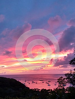 An incredible sunset in the caribbean