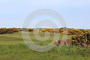 An incredible view of the most famous and historic classic links golf course, the Old Course in St. Andrews, Scotland