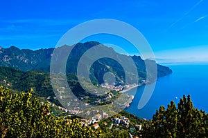 Incredible view of the stunning Amalfi Coast, Italy