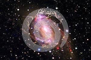 Incredibly beautiful galaxy somewhere in deep space. Science fiction wallpaper