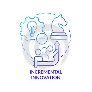 Incremental innovation blue gradient concept icon