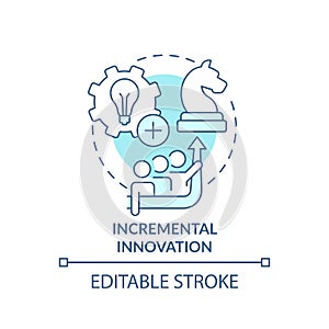 Incremental innovation turquoise concept icon
