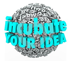 Incubate Your Idea 3d Words Letter Sphere Business Model Brainstorm