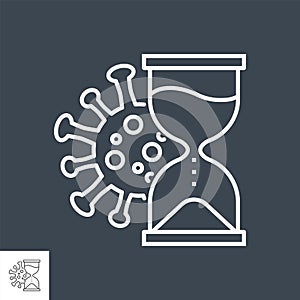 Incubation period related vector thin line icon