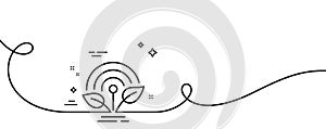 Incubator line icon. Incubate business sign. Continuous line with curl. Vector
