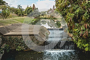 Small water fall, along the river, in the Ecological Park, in In photo
