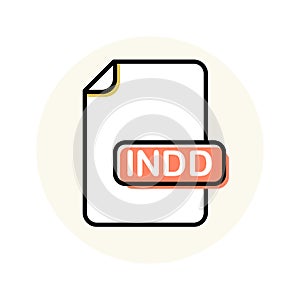 INDD file format, extension color line icon
