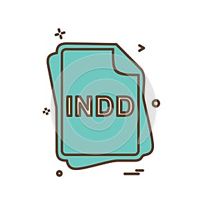 INDD file type icon design vector