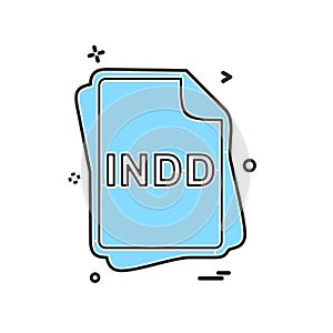 INDD file type icon design vector