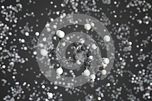 Indene molecule, scientific molecular model, 3d rendering