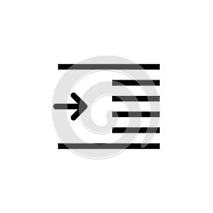indent, text icon. Simple glyph vector of text editor set icons for UI and UX, website or mobile application photo