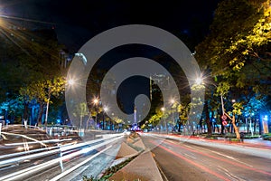 Mexico City, Reforma Avenue, Nigh Scene photo