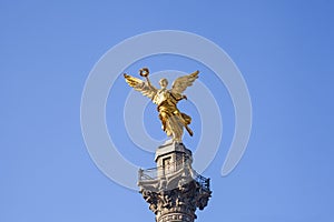 Independence angel statue located in Paseo de la Reforma avenue.