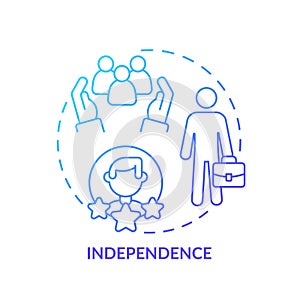 Independence blue gradient concept icon