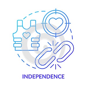 Independence blue gradient concept icon