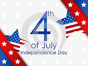 Independence Day 4th of July. Festive banner with stars and the us flag. Vector