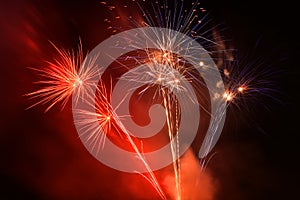 Independence day 4th of July fireworks at Coney Island Brooklyn NY 2017.