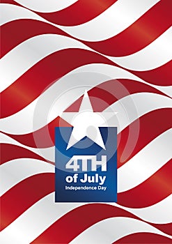 Independence Day 4th of July USA ribbon portrait poster