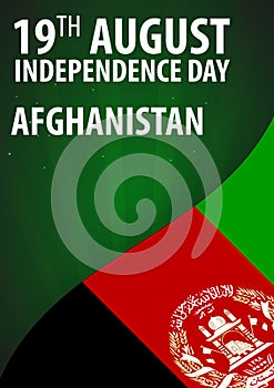 Independence day of Afghanistan. Flag of Afghanistan. Patriotic Banner. Vector illustration.