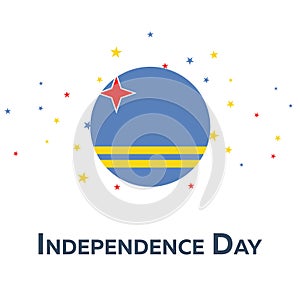 Independence day of Aruba. Patriotic Banner. Vector illustration.