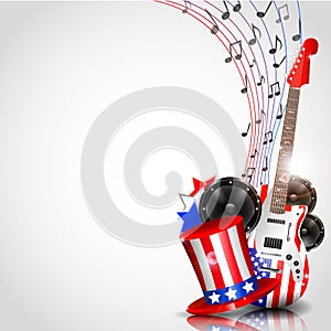 Independence Day Background with Theme of Music