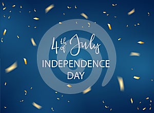 Independence Day Blue Background with Confetti