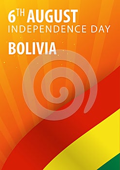 Independence day of Bolivia. Flag and Patriotic Banner. Vector illustration.