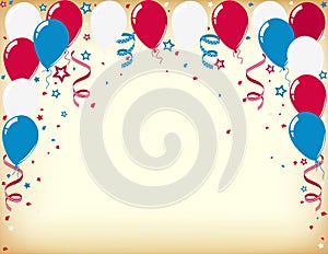 Independence day celebration card with balloons