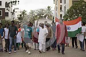 A group of citizens celebrating Indian independence day