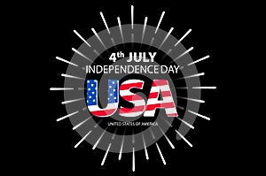 Independence day concept. 4th July independence day with fireworks background. vector