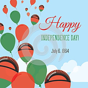 Independence Day Flat Greeting Card.